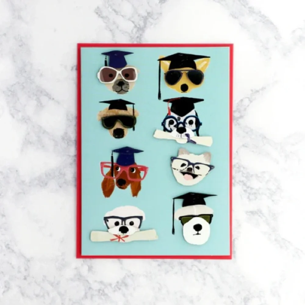 🆕Papyrus 3D “Clever Dogs” Graduation Greeting Card